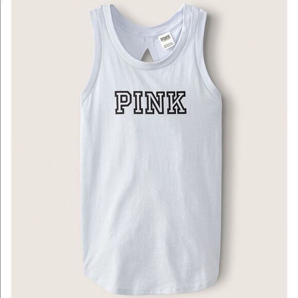 Pink By Victoria's Secret Slit Back Tank Tees - Picture 1 of 3